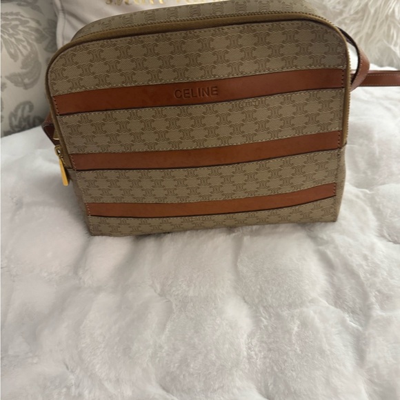 Celine Brown and Tan Crossbody Bag with Monogram Design - Picture 1 of 4